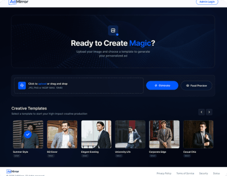 AdMirror demo dashboard preview
