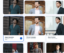 Template selection grid preview